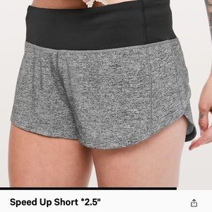 lululemon shorts speed up 2.5 black multi grey